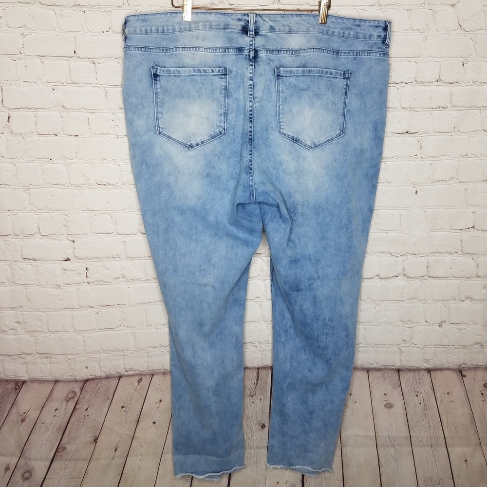 Vintage America Jeans Boho Capri Raw Hem 22 W - Picture 7 of 8